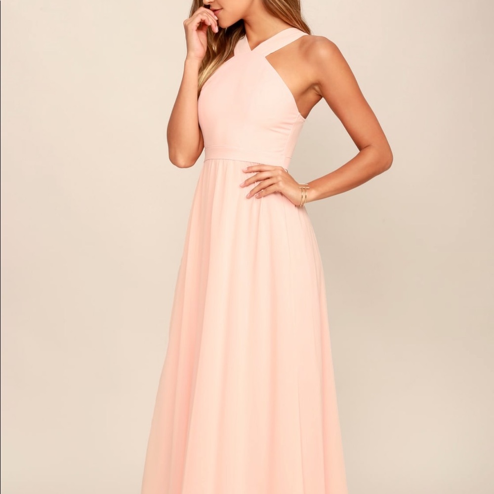 Air of Romance Peach Maxi Dress